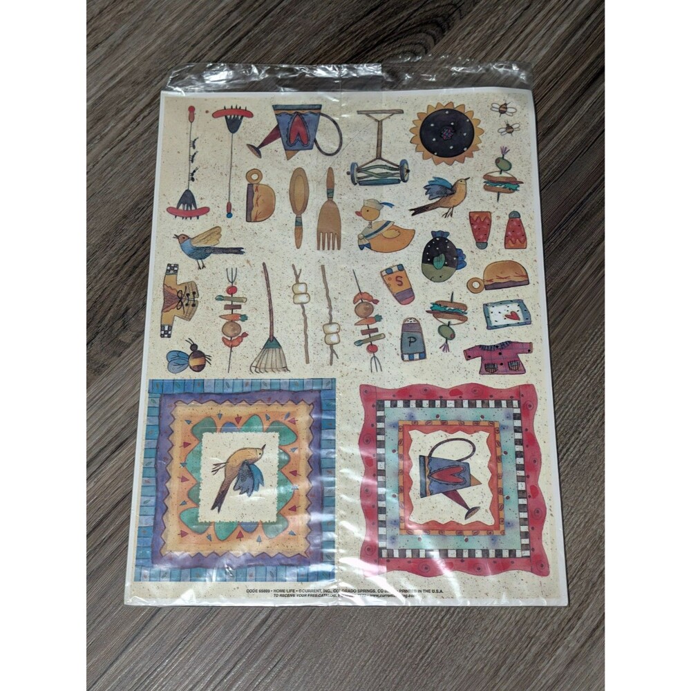 Vintage Current Inc Cute Country Border Home Sticker Sheet Scrapbook Cottagecore